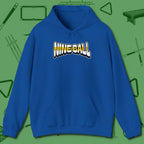 Nine Ball Letters Hoodie, front view, in Royal like your stroke — smooth and deliberate