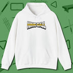 Nine Ball Letters Hoodie, front view, in White tough like your favorite break cue