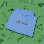 9 Ball Hoodie, folded view, in Carolina Blue fashion with break-and-run energy