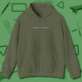 9 Ball Hoodie, front view, in Military Green what champions wear between racks