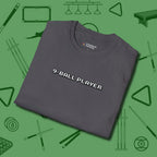 9 Ball T-Shirt, folded view, in Charcoal what the real shooters wear