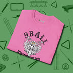 Nine Ball Rider T-Shirt, folded view, in Azalea your secret weapon off the table