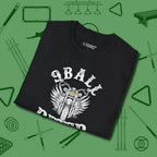 Nine Ball Rider T-Shirt, folded view, in Black cool enough for a corner pocket finish