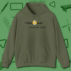 Nine Ball and 3 People Hoodie, front view, in Military Green cool enough for a corner pocket finish