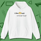 Nine Ball and 3 People Hoodie, front view, in White fashion with break-and-run energy