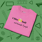 Nine Ball and 3 People T-Shirt, folded view, in Azalea tough like your favorite break cue