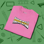 Nine Ball Letters T-Shirt, folded view, in Azalea an extension of your pool persona