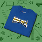 Nine Ball Letters T-Shirt, folded view, in Royal cool under pressure, hot on the eyes
