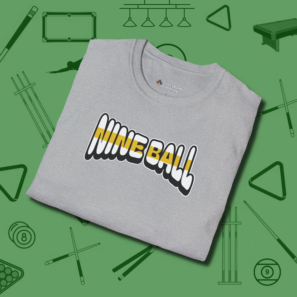 Nine Ball Letters T-Shirt, folded view, in Sport Grey it’s not a hobby — it’s a lifestyle