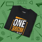 One More Rack Billiards T-Shirt, folded view, in Black precise, confident, always in control