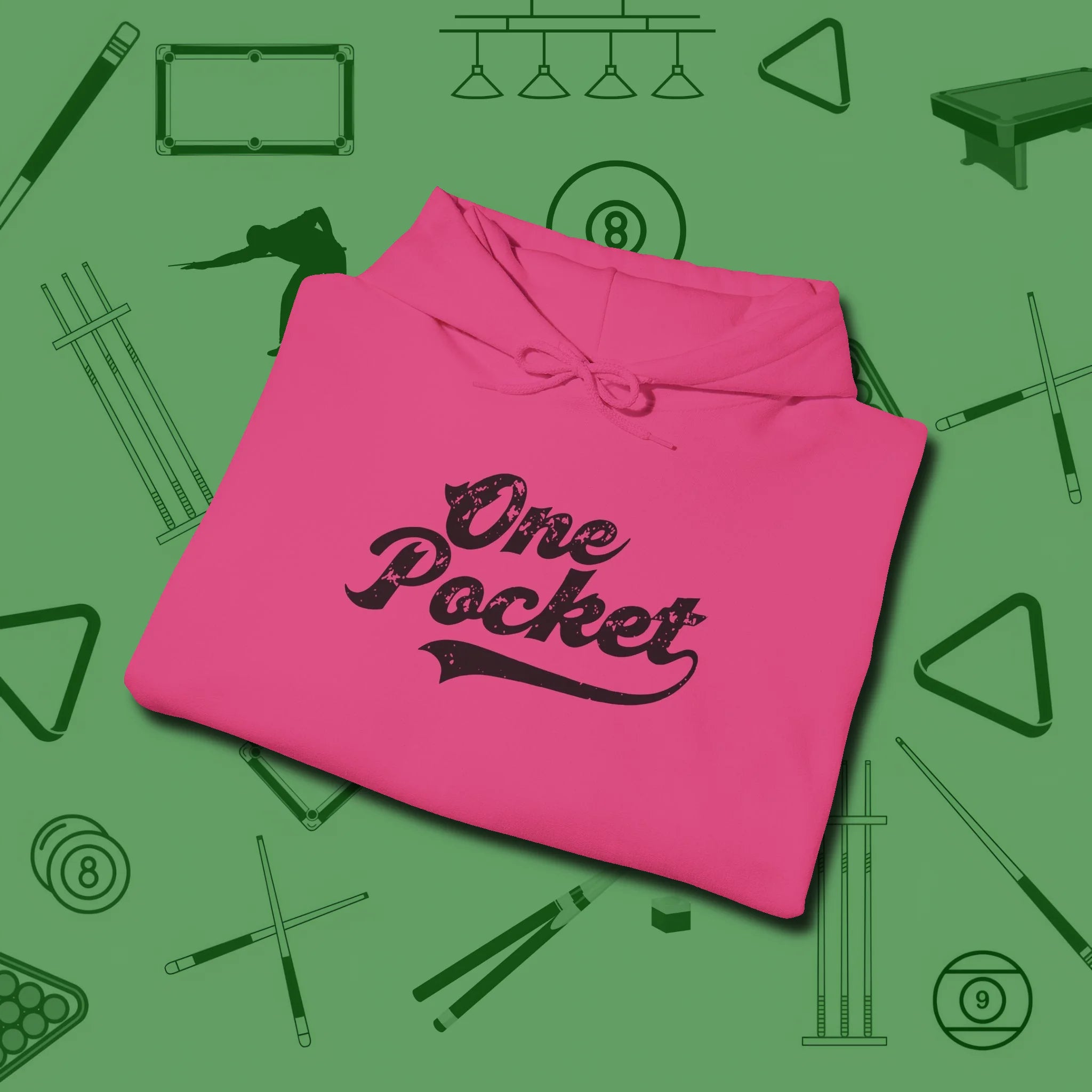 One Pocket Classic Hoodie, folded view, in Heliconia make every shot — and outfit — count