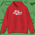 One Pocket Classic Hoodie, front view, in Red because you don’t just play — you represent