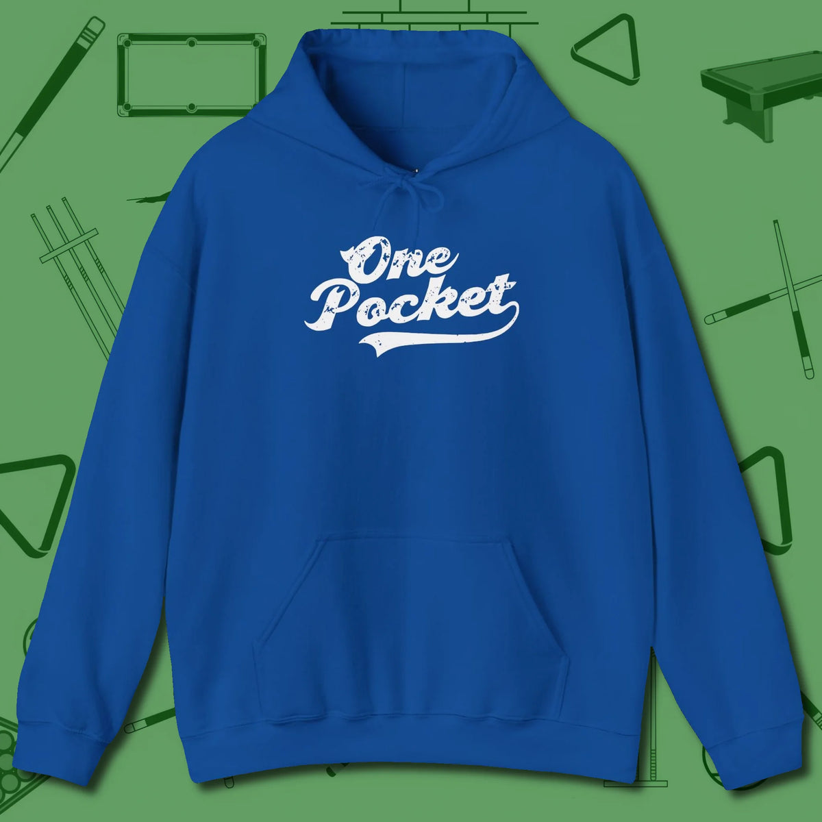 One Pocket Classic Hoodie, front view, in Royal because you don’t just play — you represent