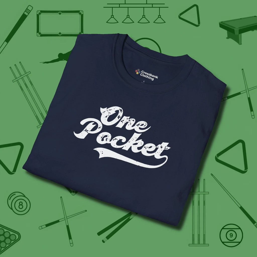 One Pocket Classic T-Shirt, folded view, in Navy what champions wear between racks