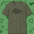 One Pocket Classic T-Shirt, front view, in Military Green what the real shooters wear