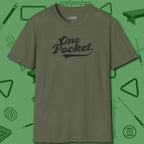 One Pocket Classic T-Shirt, front view, in Military Green what the real shooters wear
