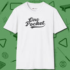 One Pocket Classic T-Shirt, front view, in White perfect for players with quiet fire