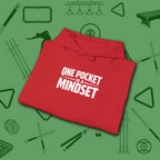 One Pocket Mindset Hoodie, in Red color, billiards hoodie, folded view
