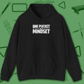 One Pocket Mindset Hoodie, in Black color, billiards hoodie, front view