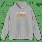 One Pocket Takes Patience Billiards Hoodie, front view, in Sport Grey confidence stitched in every seam