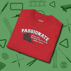 Passionate Billiards T-Shirt, folded view, in Red an extension of your pool persona