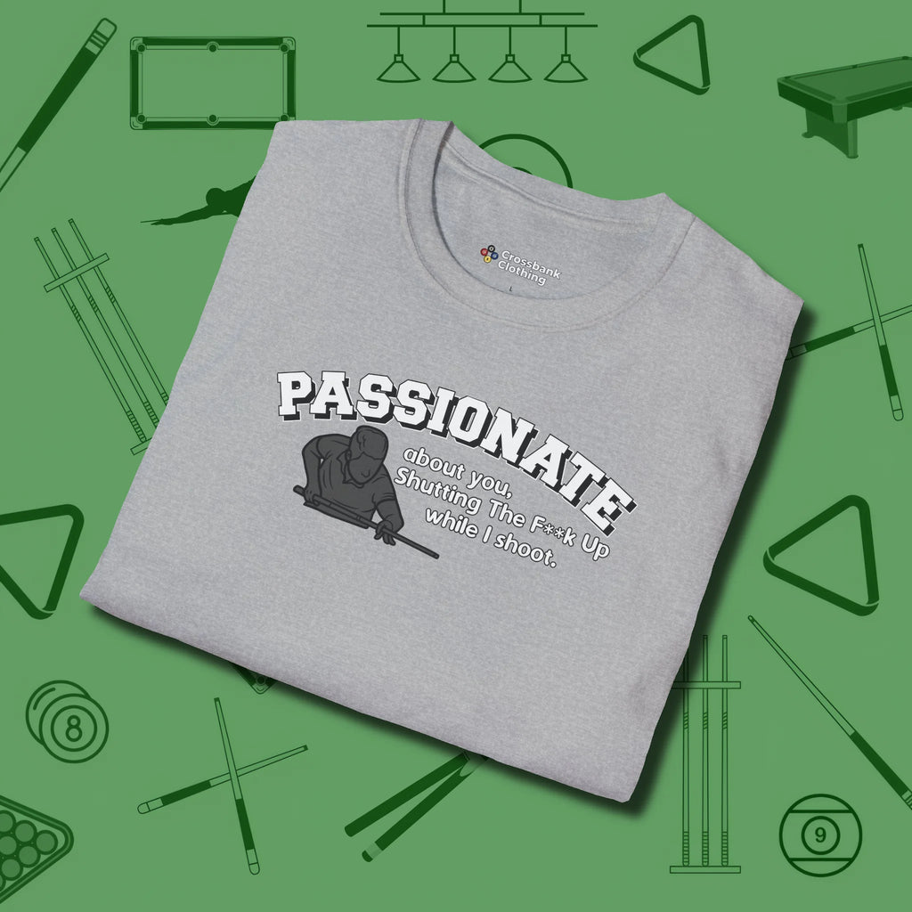 Passionate Billiards T-Shirt, folded view, in Sport Grey dress for the shot you want to take