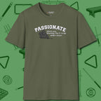 Passionate Billiards T-Shirt, front view, in Military Green built for bold breaks and quiet confidence