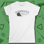 Passionate Billiards Women's Cut Tee, in White color, pool shirt, front view