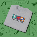Peace Love Pool T-Shirt, in Sport Grey color, billiards shirt, folded view