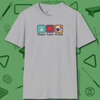 Peace Love Pool T-Shirt, in Sport Grey color, billiards shirt, front view