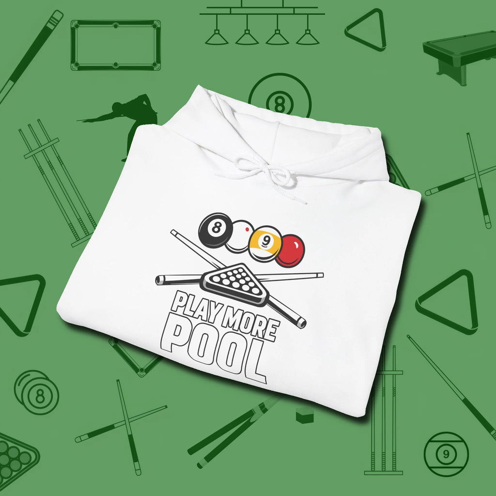 Play More Hoodie, folded view, in White from chalk to clutch, look the part