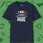 Play More T-Shirt, front view, in Navy smart apparel for strategic players