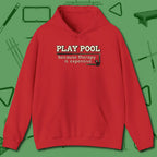 Play Therapy Hoodie, front view, in Red for players who live the game