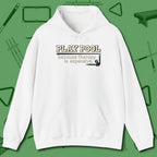 Play Therapy Hoodie, front view, in White strike fear with swagger and precision