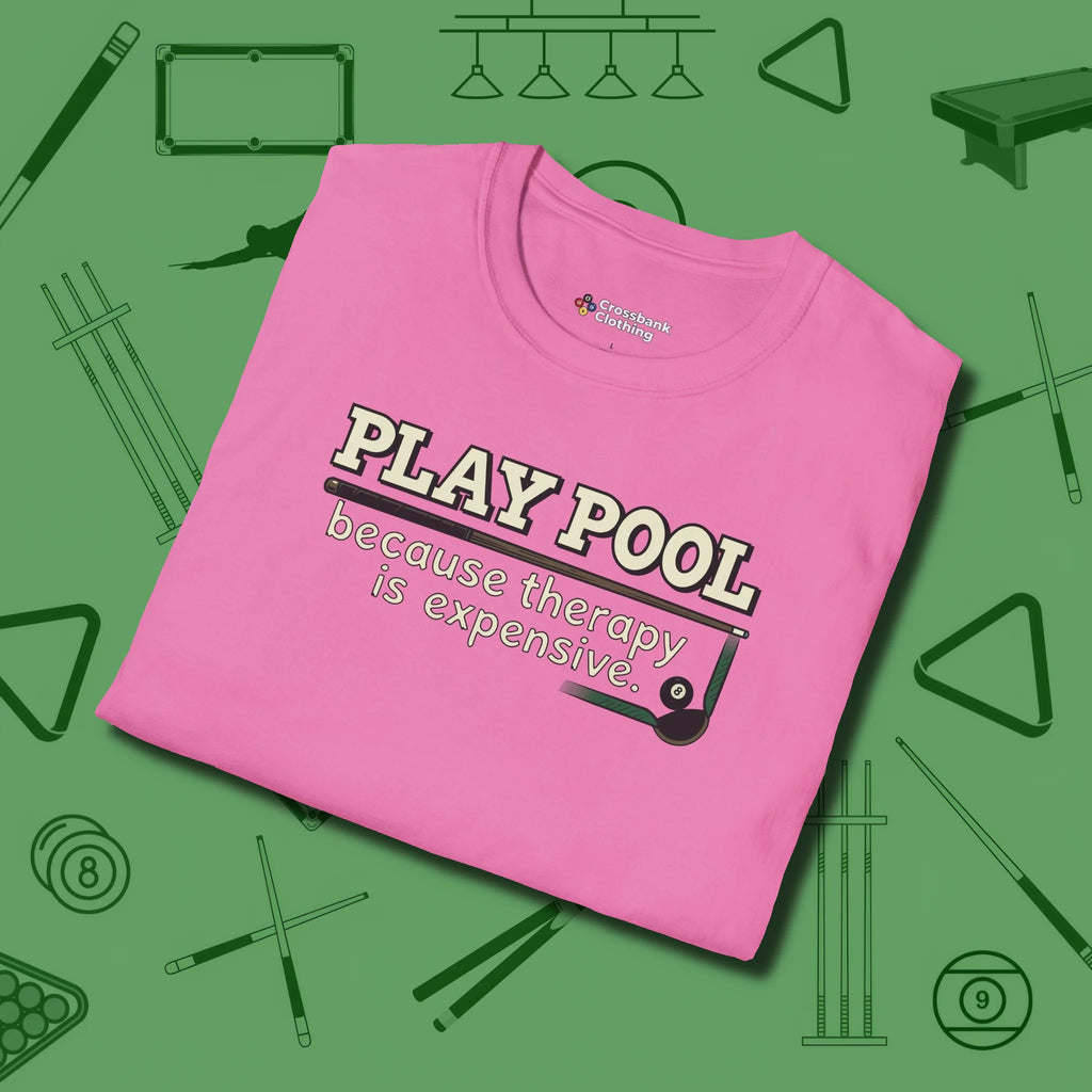 Play Therapy T-Shirt, folded view, in Azalea it’s not a hobby — it’s a lifestyle