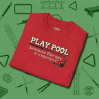 Play Therapy T-Shirt, folded view, in Red designed for dead stroke and deadpan looks