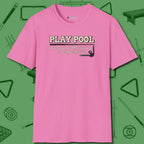 Play Therapy T-Shirt, front view, in Azalea confidence stitched in every seam