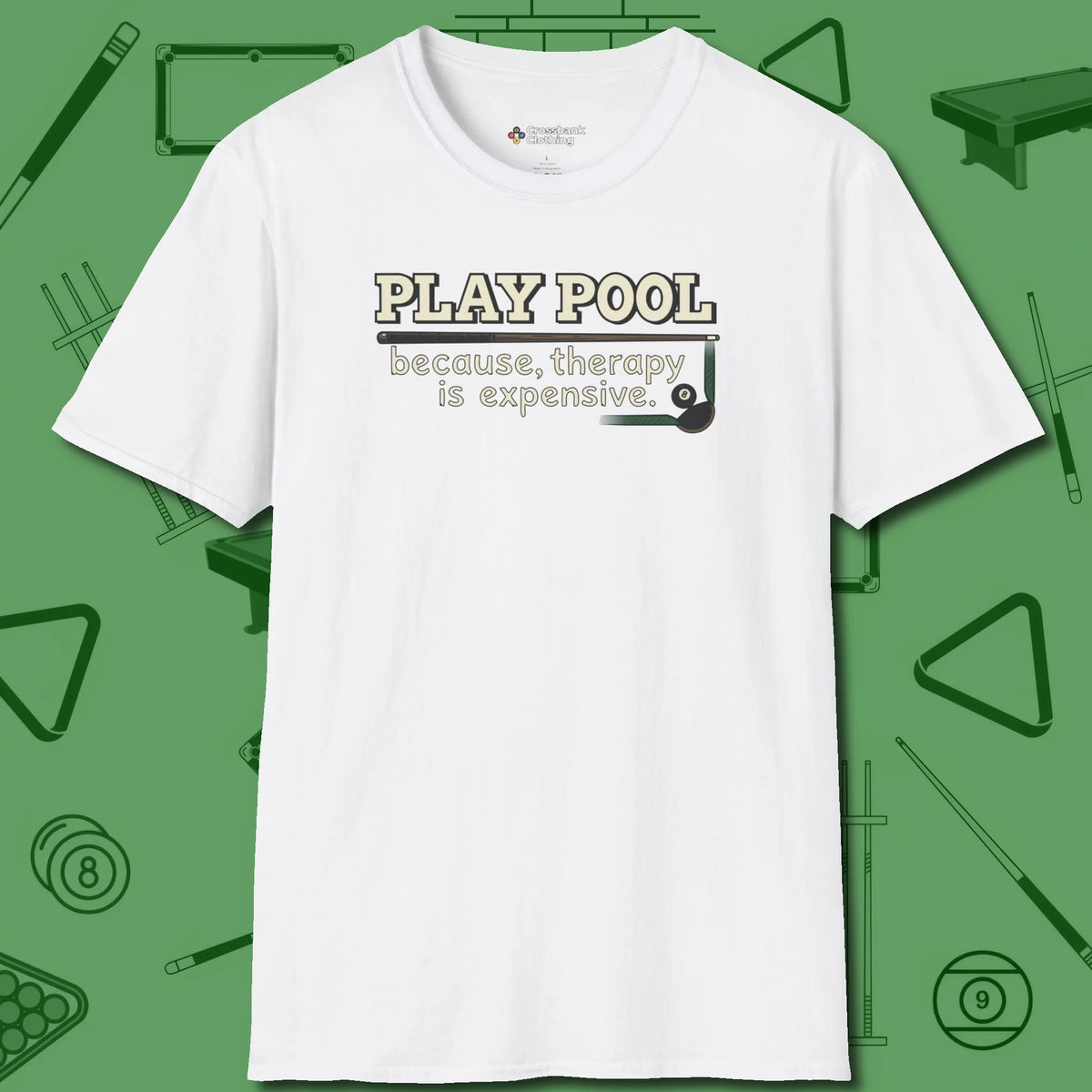 Play Therapy T-Shirt, front view, in White it’s not a hobby — it’s a lifestyle
