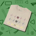 7, 8, 9, and 10 Heartbeats T-Shirt, folded view, in Sand fashion with break-and-run energy