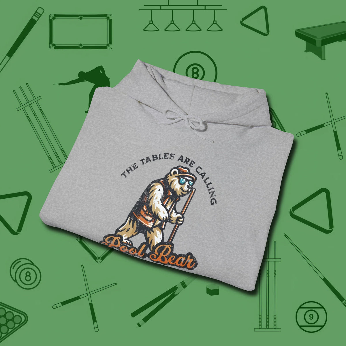 Bear Hoodie, folded view, in Sport Grey play in style, win in silence