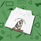 Bear Hoodie, folded view, in White classic cue style, no gimmicks