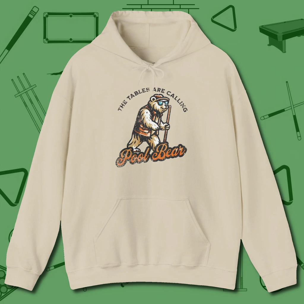 Bear Hoodie, front view, in Sand as serious as your stroke