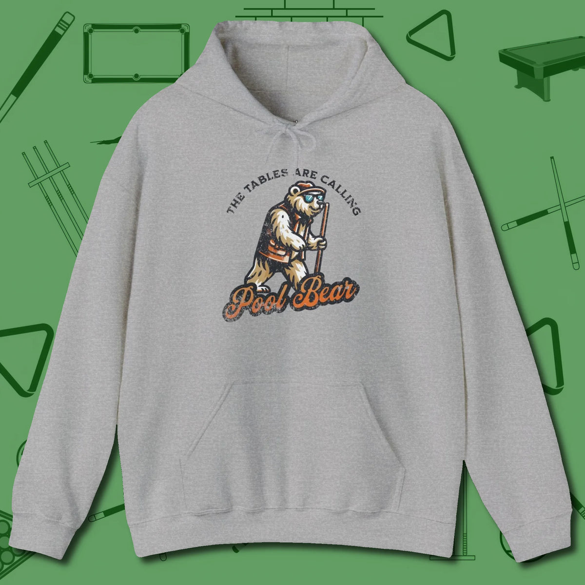 Bear Hoodie, front view, in Sport Grey put your best game on display