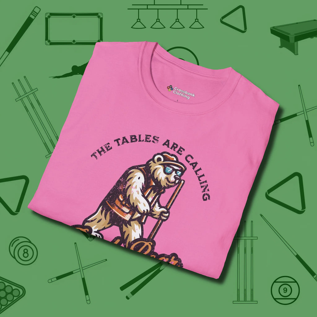 Bear T-Shirt, folded view, in Azalea precise, confident, always in control