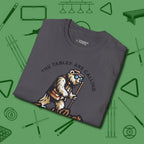 Bear T-Shirt, folded view, in Charcoal styled to dominate from rack to run-out