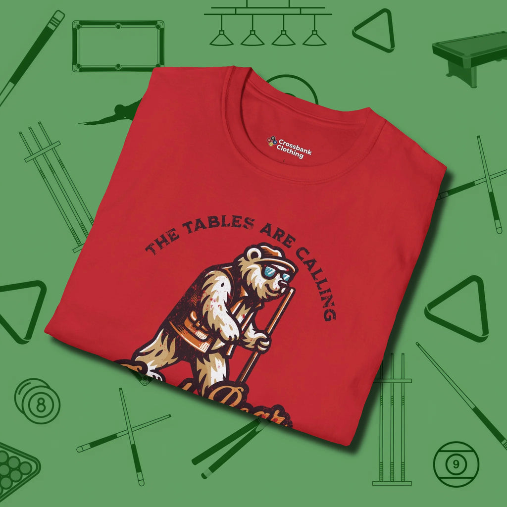 Bear T-Shirt, folded view, in Red because you don’t just play — you represent