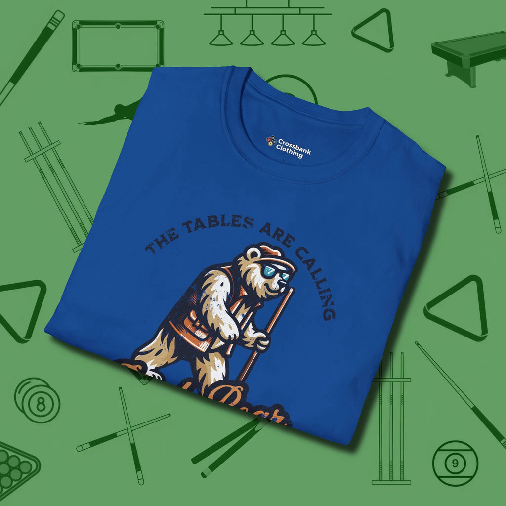 Bear T-Shirt, folded view, in Royal as serious as your stroke