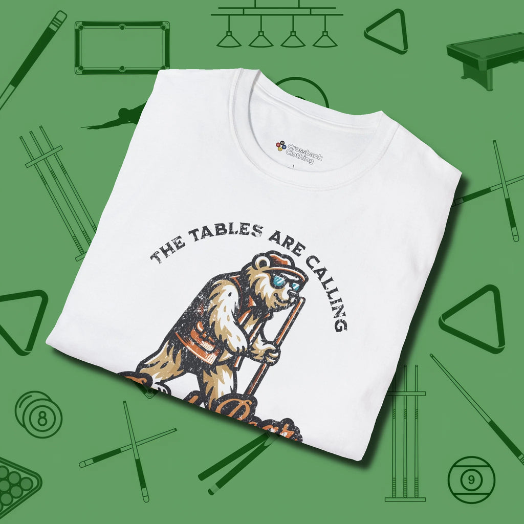 Bear T-Shirt, folded view, in White where cue control meets personal style