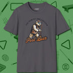 Bear T-Shirt, front view, in Charcoal designed for dead stroke and deadpan looks