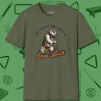 Bear T-Shirt, front view, in Military Green not your average 8-ball graphic tee